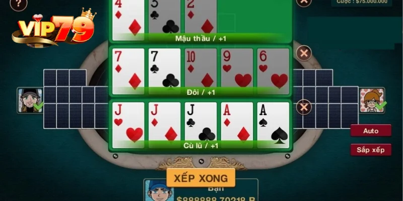 Chơi Mậu Binh đòi hỏi bạn phải có kỹ năng tính toán và sắp xếp bài.