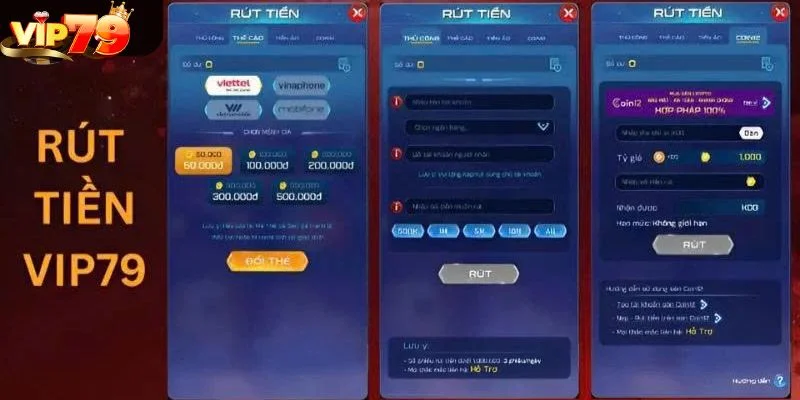 Rút tiền VIP79 cực nhanh chóng với vài bước đơn giản và dễ hiểu. 